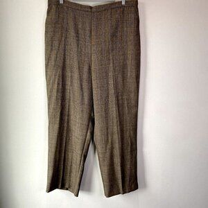 Alfred Dunner High Rise Brown Plaid Pants 18